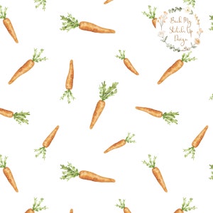 Carrot Watercolour Fabric design, Surface Seamless Pattern, Digital Download, Licenza commerciale, Easter Spring Non Exclusive, Carta artigianale