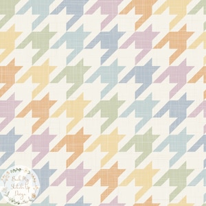 Retro Houndstooth Seamless Pattern, Pastel Houndstooth Seamless File, Dogstooth Digital Paper, Vintage Boho Houndstooth digital Design