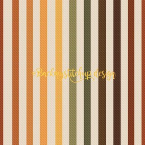 Peut inclure: Un motif sans couture de rayures verticales dans différentes nuances de brun, orange et vert. Les rayures sont disposées en un motif répétitif, créant un arrière-plan visuellement attrayant et texturé.