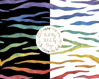 Zebra-Druck-nahtlose Muster, Tiger-Druck-nahtlose Datei, Zebra-Haut-Wiederholungsmuster digitale Datei, Regenbogen-Tierdruck-Stoffdesign