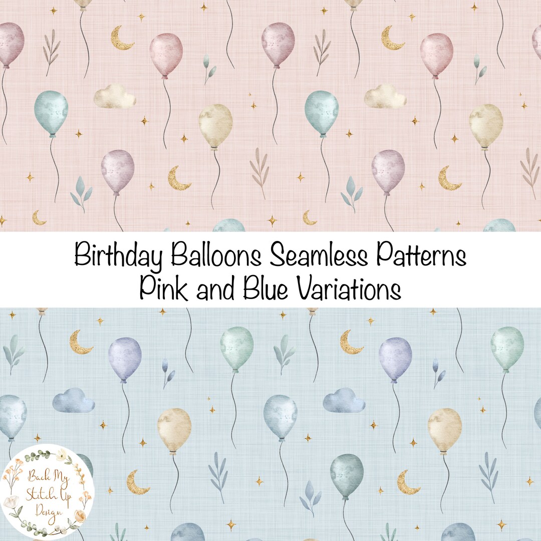 Birthday Balloon Seamless Pattern, Children's Fabric Design ...