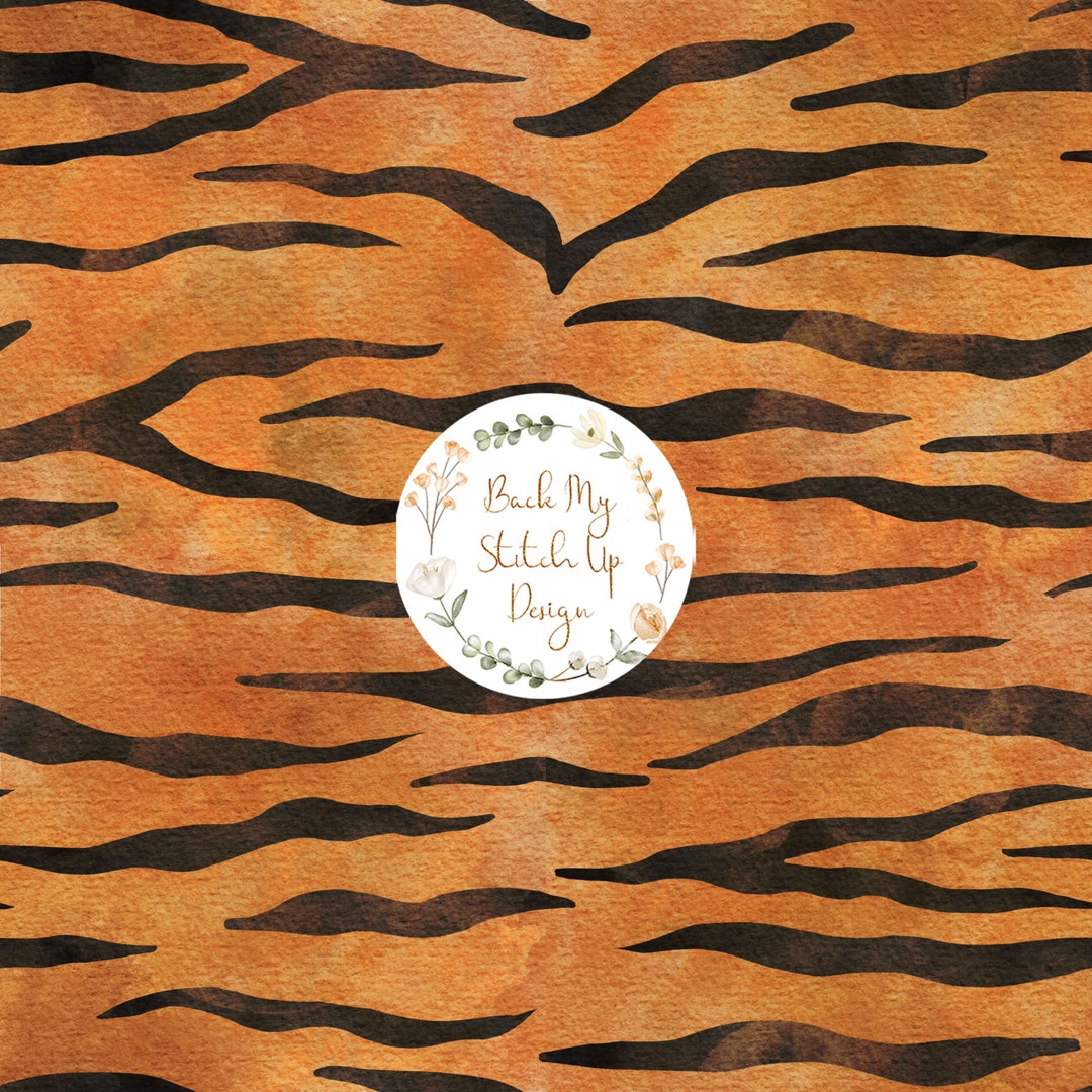 Tiger Print Fabric Design Animal Print Seamless Surface Etsy