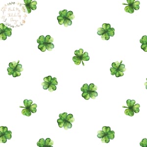 St Patrick es Day Aquarell Kleeblatt Stoffdesign, Nahtloses Muster, Digitaler Download, kommerzielle Lizenz, Nicht-Exklusiv, kleeblatt