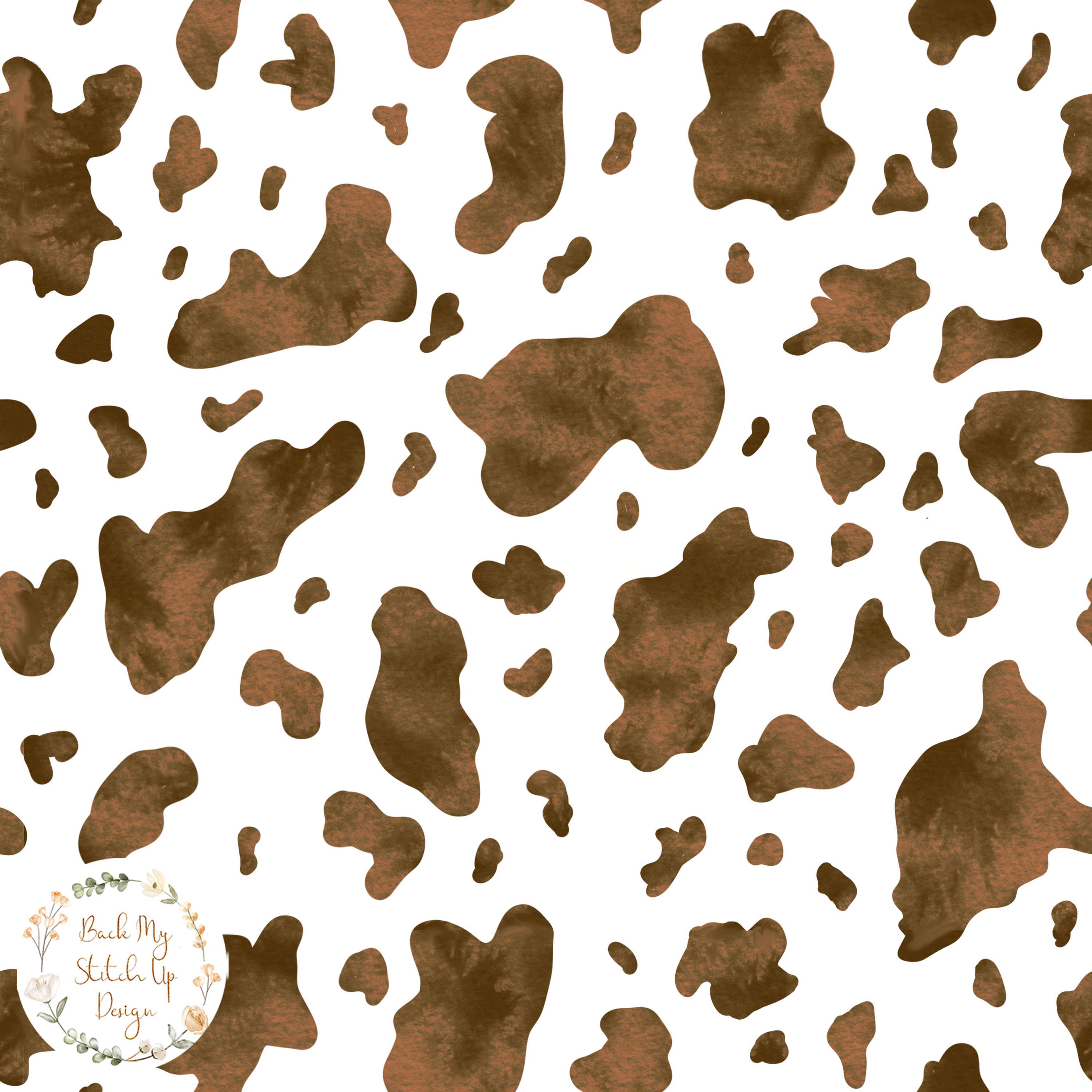 Cow Print BROWN Seamless Pattern, Animal Print fabric design, Watercolour,  Digital Download, Commercial Licence, Non-Exclusive