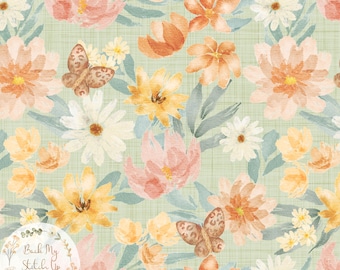 Watercolour Floral fabric design, Spring Floral Seamless Pattern, Spring Flowers Seamless File, Boho Floral Digital Paper, Non exclusive