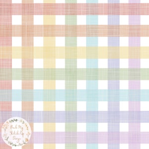 Rainbow Gingham Seamless Pattern, Rainbow Plaid Surface Pattern, Summer Plaid Digital Download, Spring Tartan fabric design, Non exclusive
