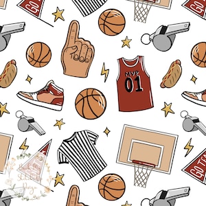 Basketball Seamless Pattern, Basketball Fabric design, Basketball Digital Paper, Basketball Digital paper, NBA sport fabric design