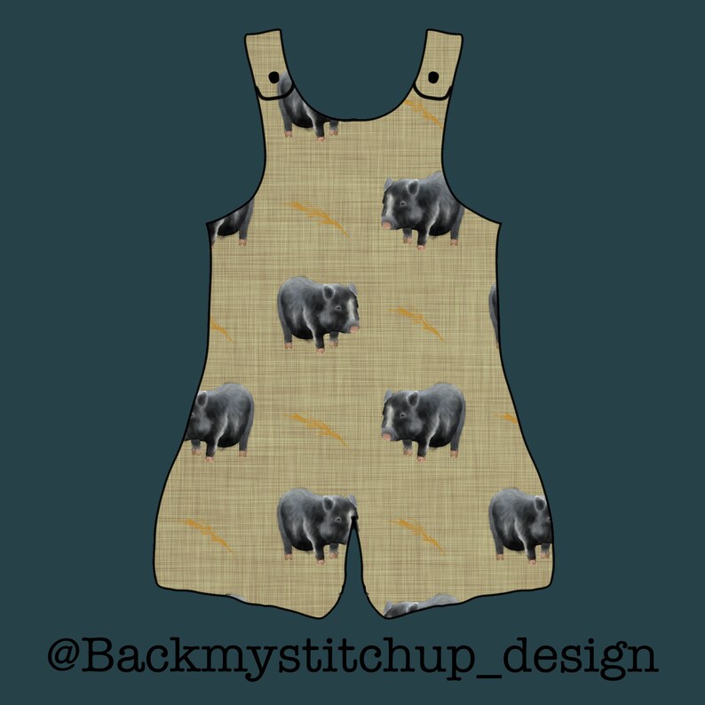 Commercial Licence Seamless Pattern Non-Exclusive Digital Download Pot bellied pigs fabric design on Beige linen-effect Surface Pattern