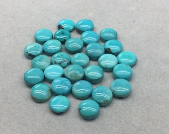 Natural Turquoise Round Cabs