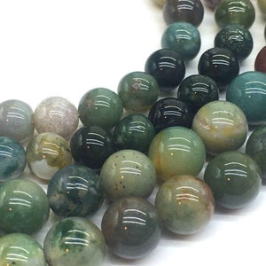 8mm 10mm Indian Agate Smooth Round Beads  15.5&quot; Strand