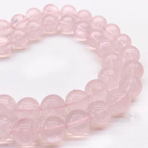 11mm Natural Pink crystal Smooth Round Beads  16&quot; Strand