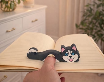 Husky Book Page Holder 3 Pack | Cute 3D Printed Thumb Page Holder for Reading | Free Shipping