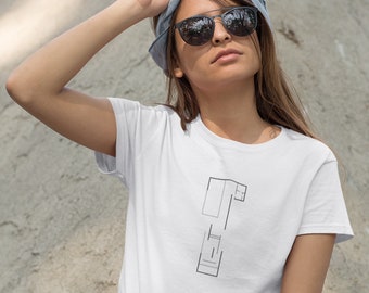Barcelona Pavilion Mies van der Rohe White Womens T-Shirt, Gift for Architect, Minimalist Graphic Modern Architecture Student