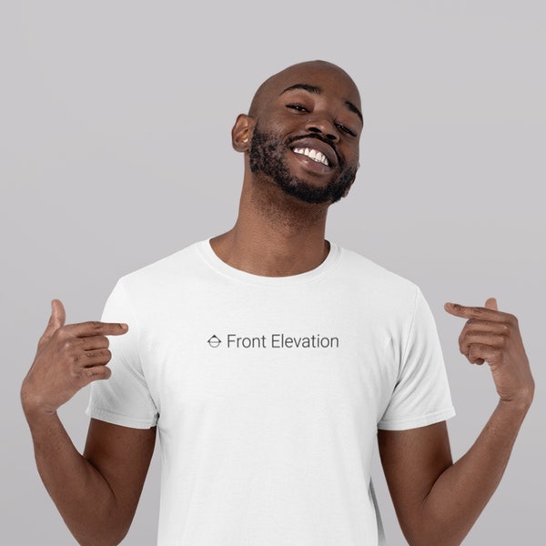Camiseta de arquitecto, alzado frontal, arquitectura de camiseta blanca para hombres, regalo divertido para arquitecto, estudiante de arquitectura