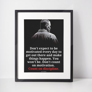 Count On Discipline Jocko Willink | Jocko Willink Quote | BJJ |Poster | Motivation | Inspiration | Digital Downloads | Famous Quotes