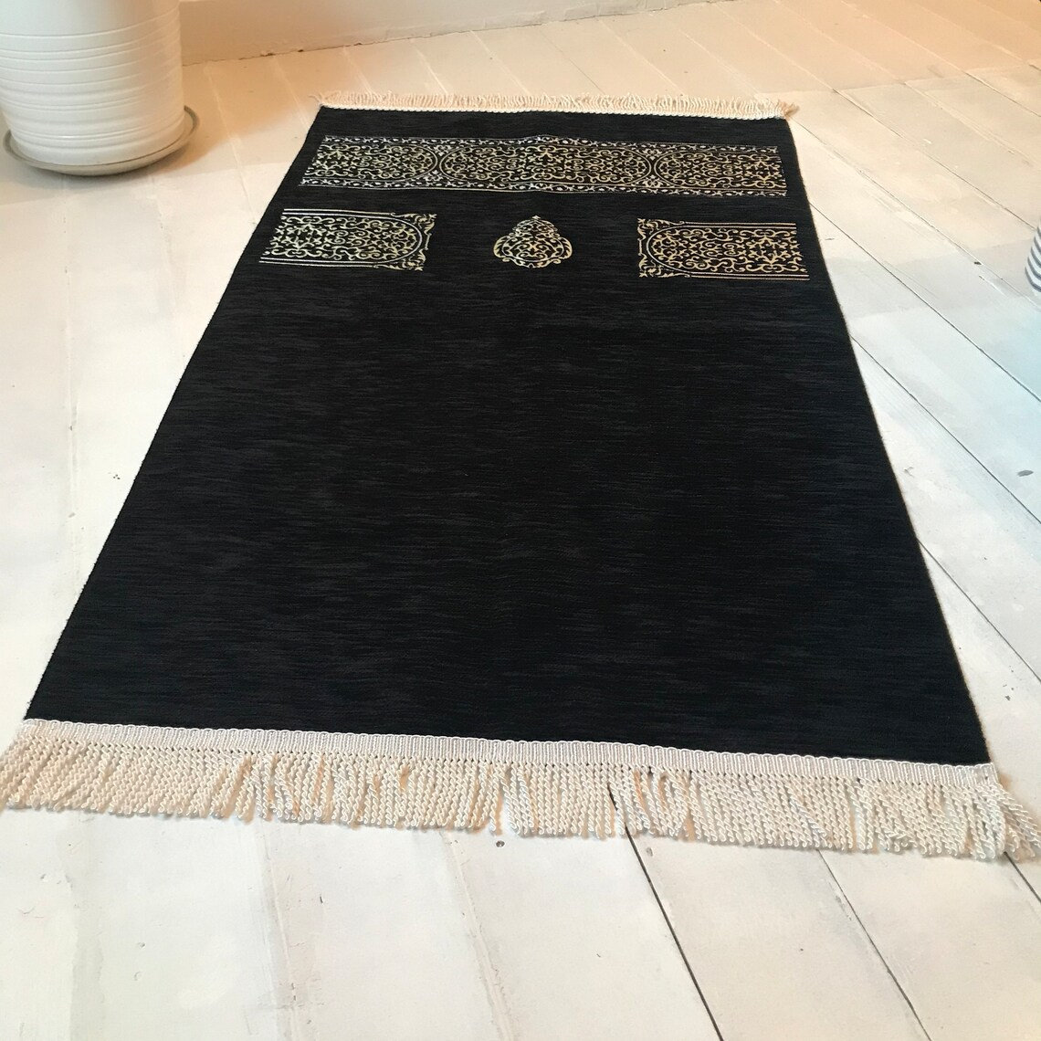 Kaaba Pattern Prayer Rug Kaaba Kiswah Prayer Mat Musallah Embroidered ...
