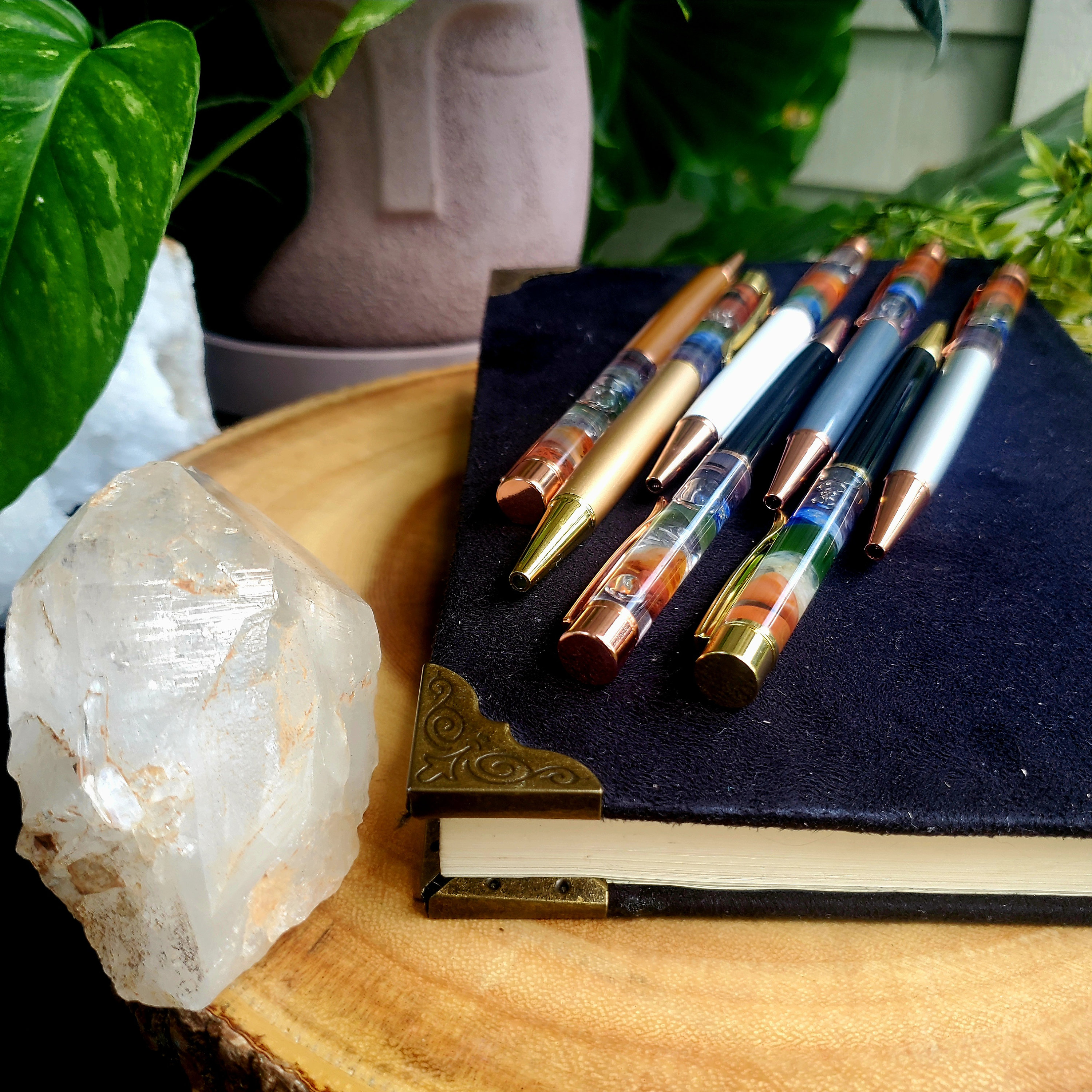 Witchy Spell Pens / Bewitch Love Spell / Protection / Serenity / Bliss /  Prosperity Good Luck / Empower / Crystals / Unique Pen / Magical 