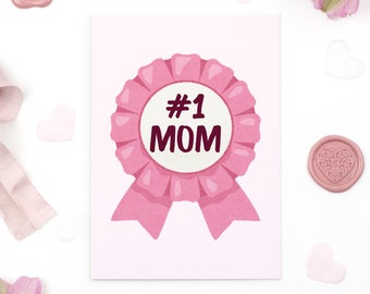 Number 1 Mom Card | Printable Mother's Day Card, Best Mom Card
