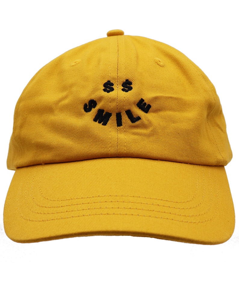 Men or Women Adult Baseball Cap Dad Hat Cash Smiley Face