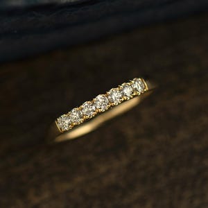 Diamond Wedding Band in 14k Solid Yellow Gold, Diamond Eternity Band Ring, Diamond Band Ring, Diamond Jewelry, Gift for her