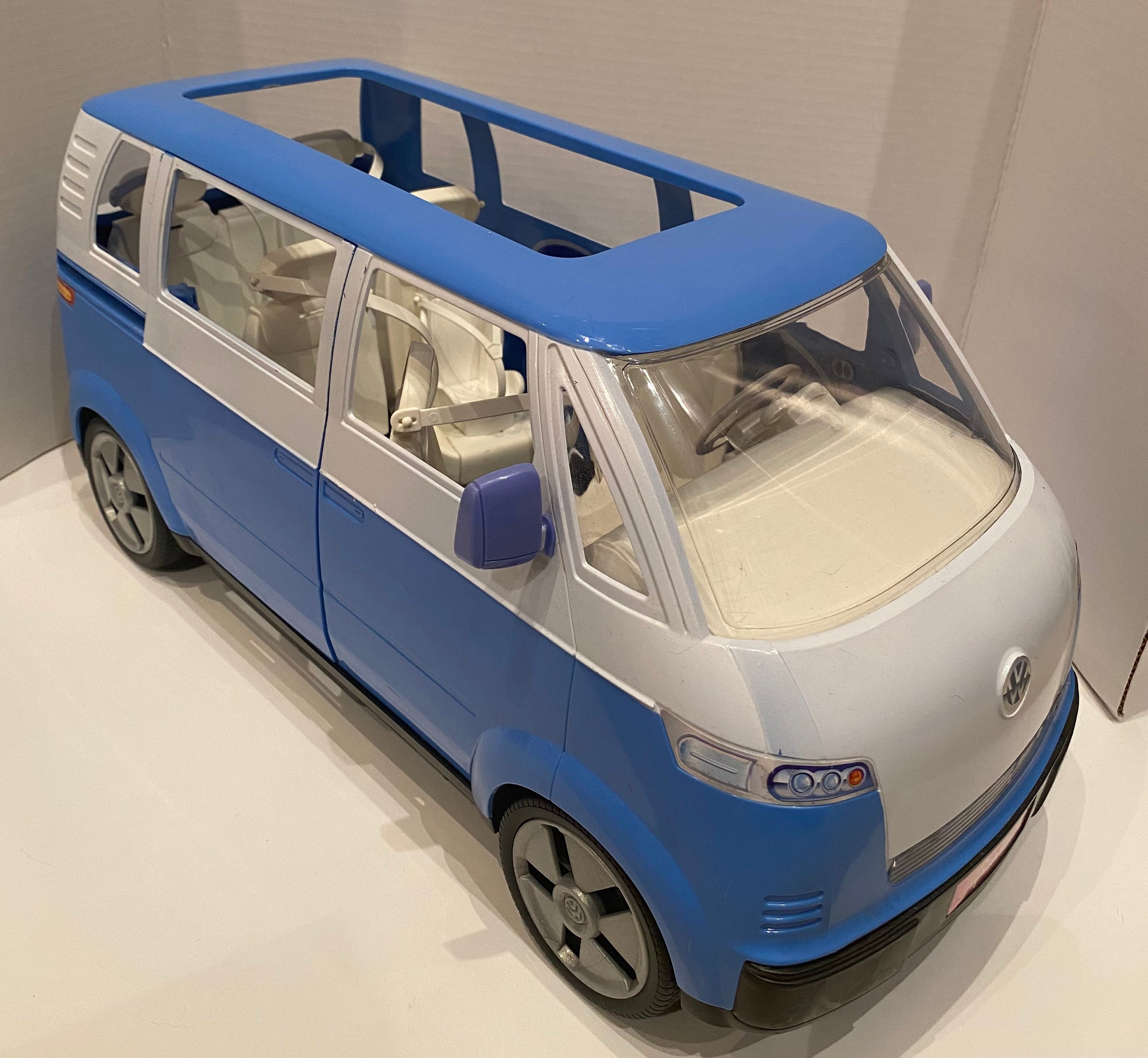 2002 Mattel Barbie VW Bus Van Blue and White Volkswagen 2002 Mattel Barbie VW Bus Van Blue and White Volkswagen