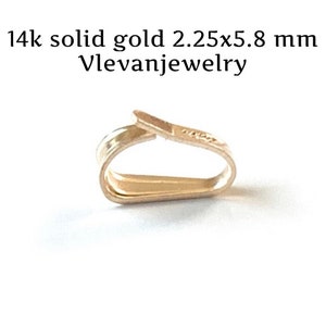 14k Solid Gold Bail 2.25x5.8mm | Bail with Ring 5.7x2.7mm | Made in USA | Sold by Piece | Real Gold Pendant Bail | Bulk Wholesale Available