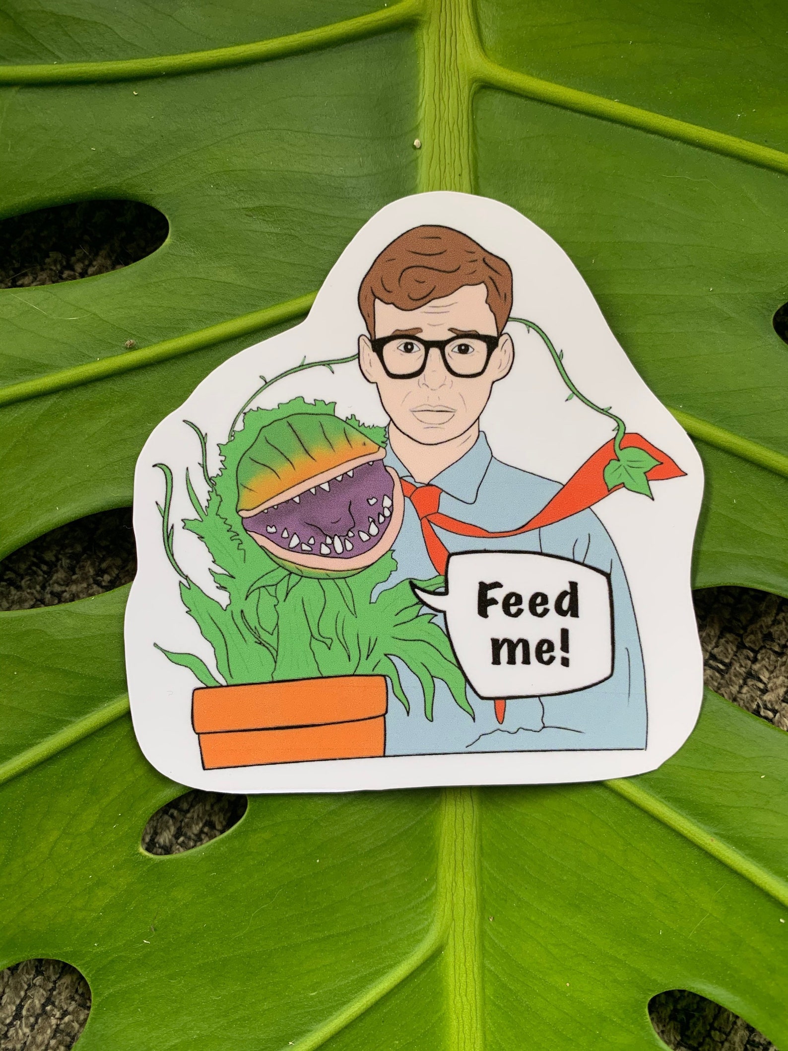 Little Shop Of Horrors Feed Me Vinyl Sticker Etsy