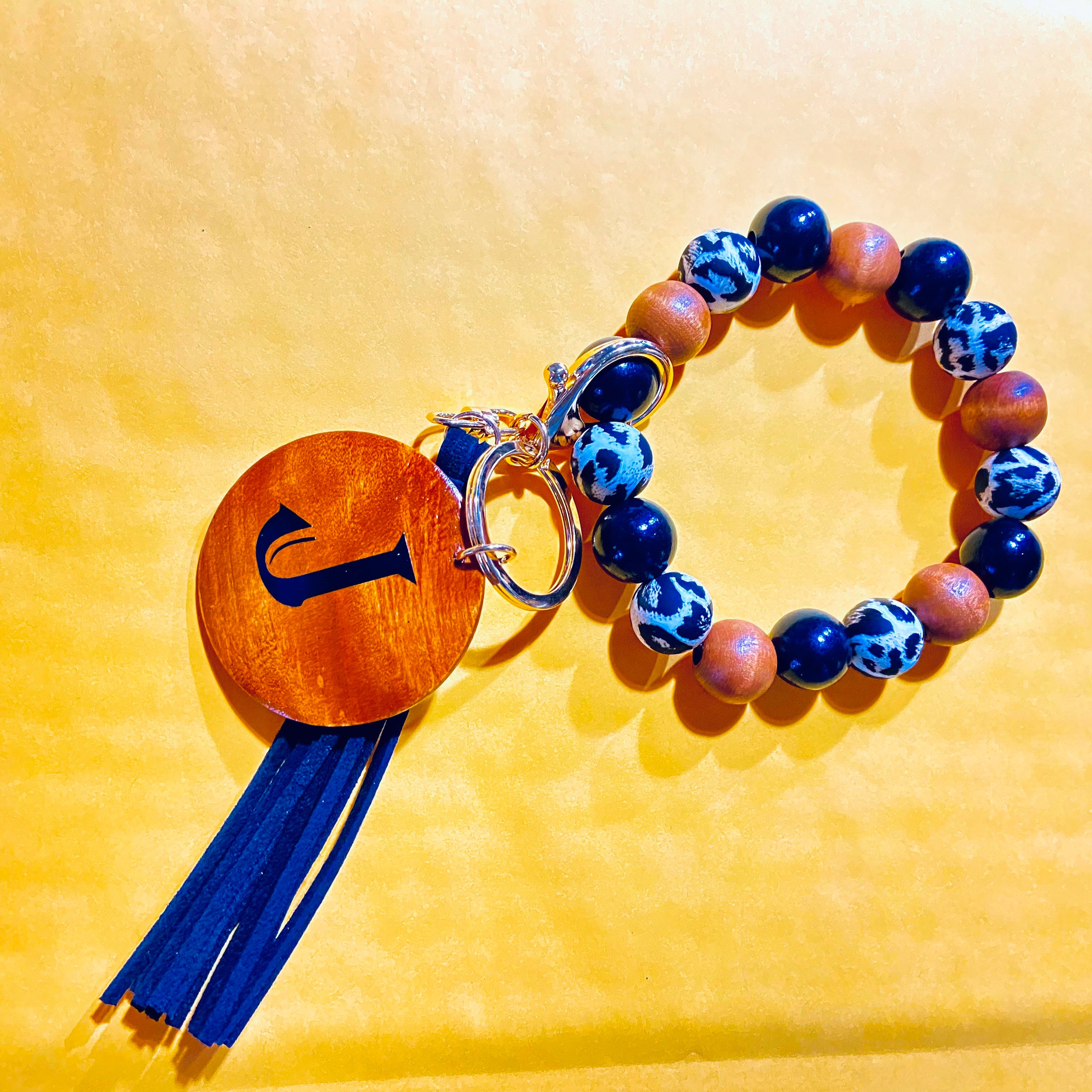 Stretchy Wooden Bangle Wood Key Chain Bracelet Large Wood Etsy