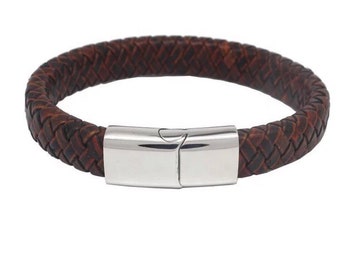 Mens Leather Bracelet , Braided Leather Bracelet , Mens Jewelry , Braided Bracelet , Women’s Leather Bracelet , Gift for Men