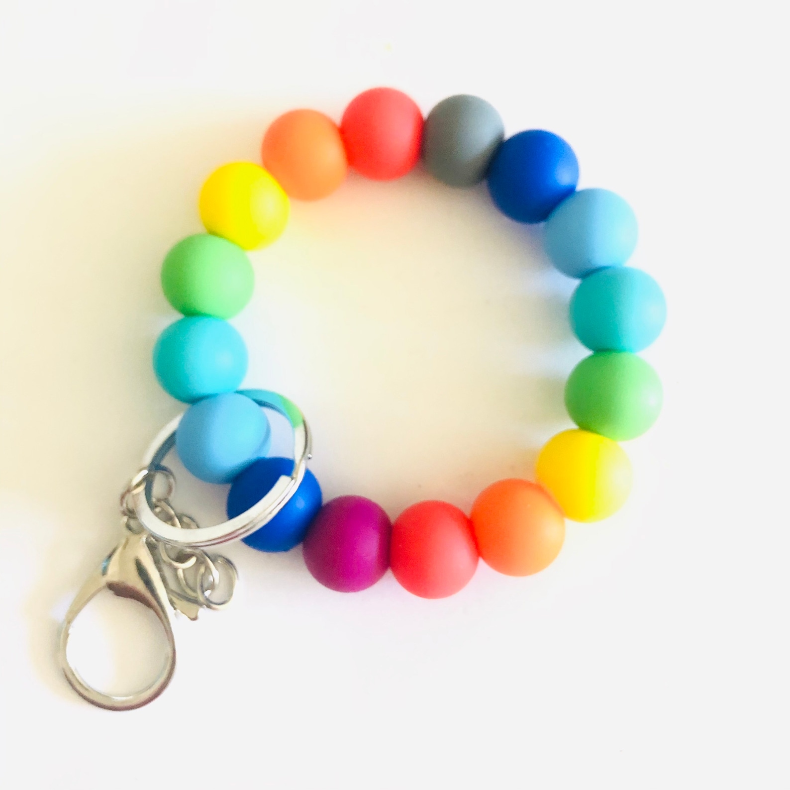 Stretchy Silicone Bracelet Keychain Wristlet Keychain Etsy
