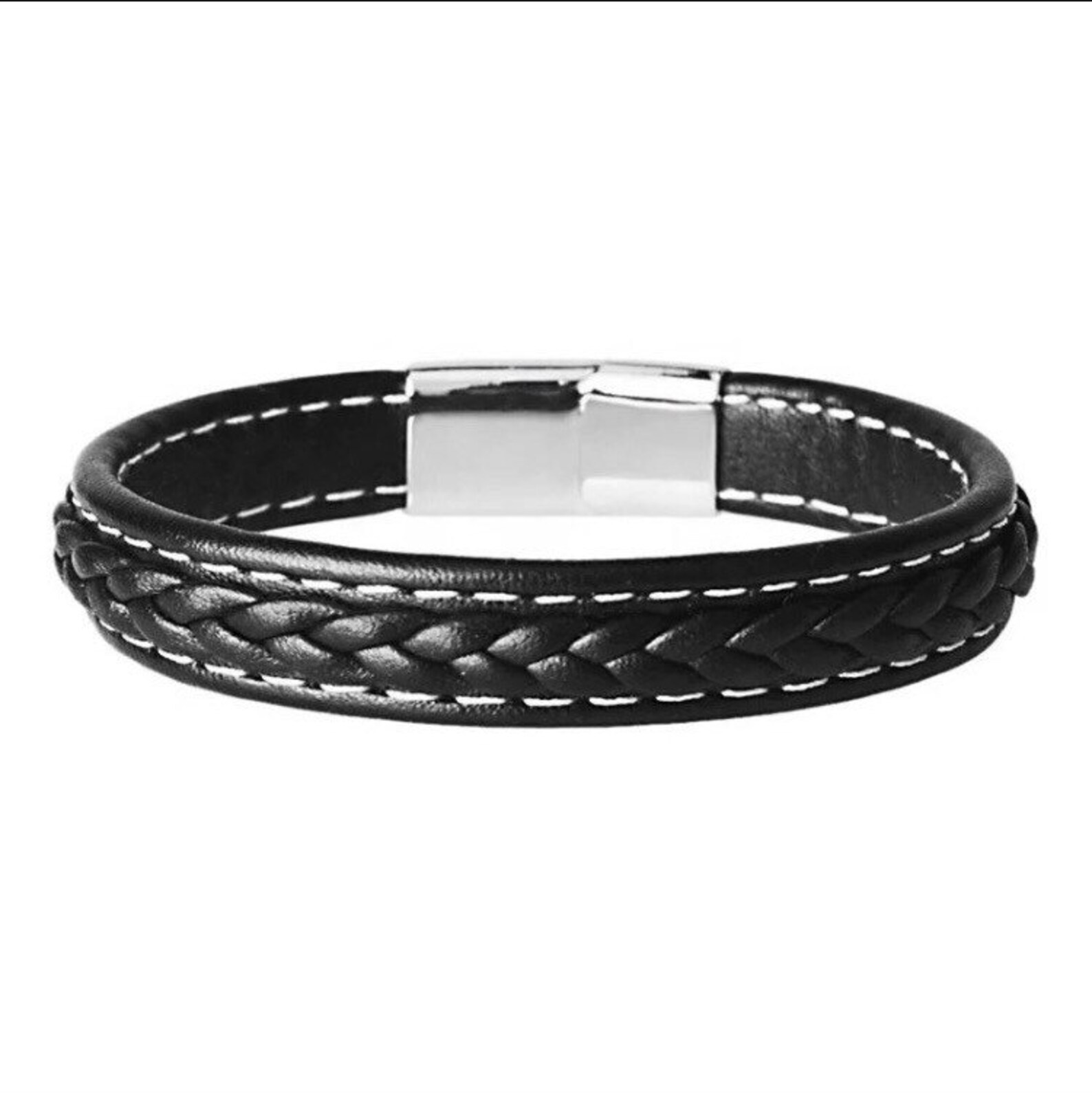 Mens Black Leather Bracelet Brown Leather Braided Bracelets Etsy