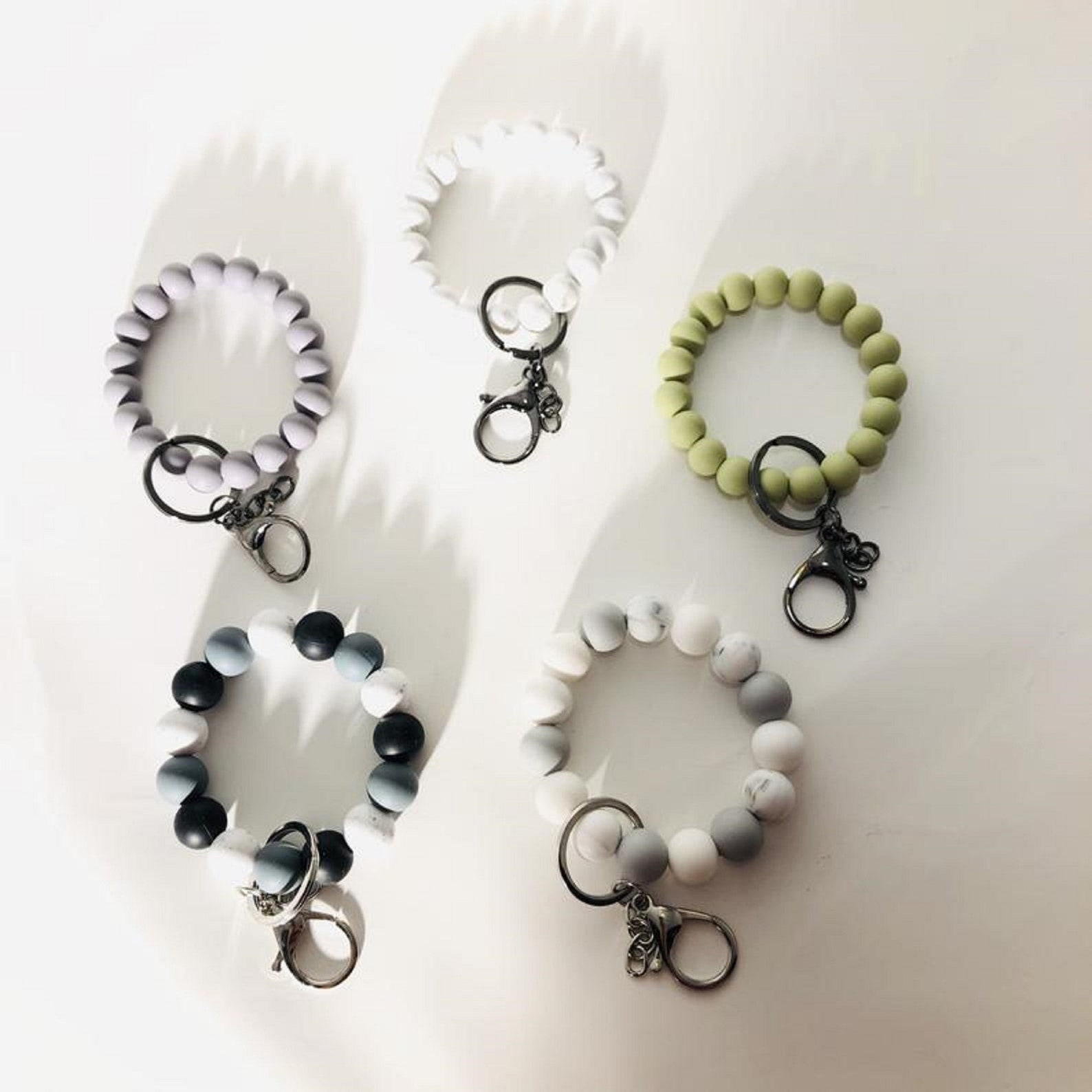 Stretchy Silicone Bracelet Keychain Wristlet Keychain Etsy