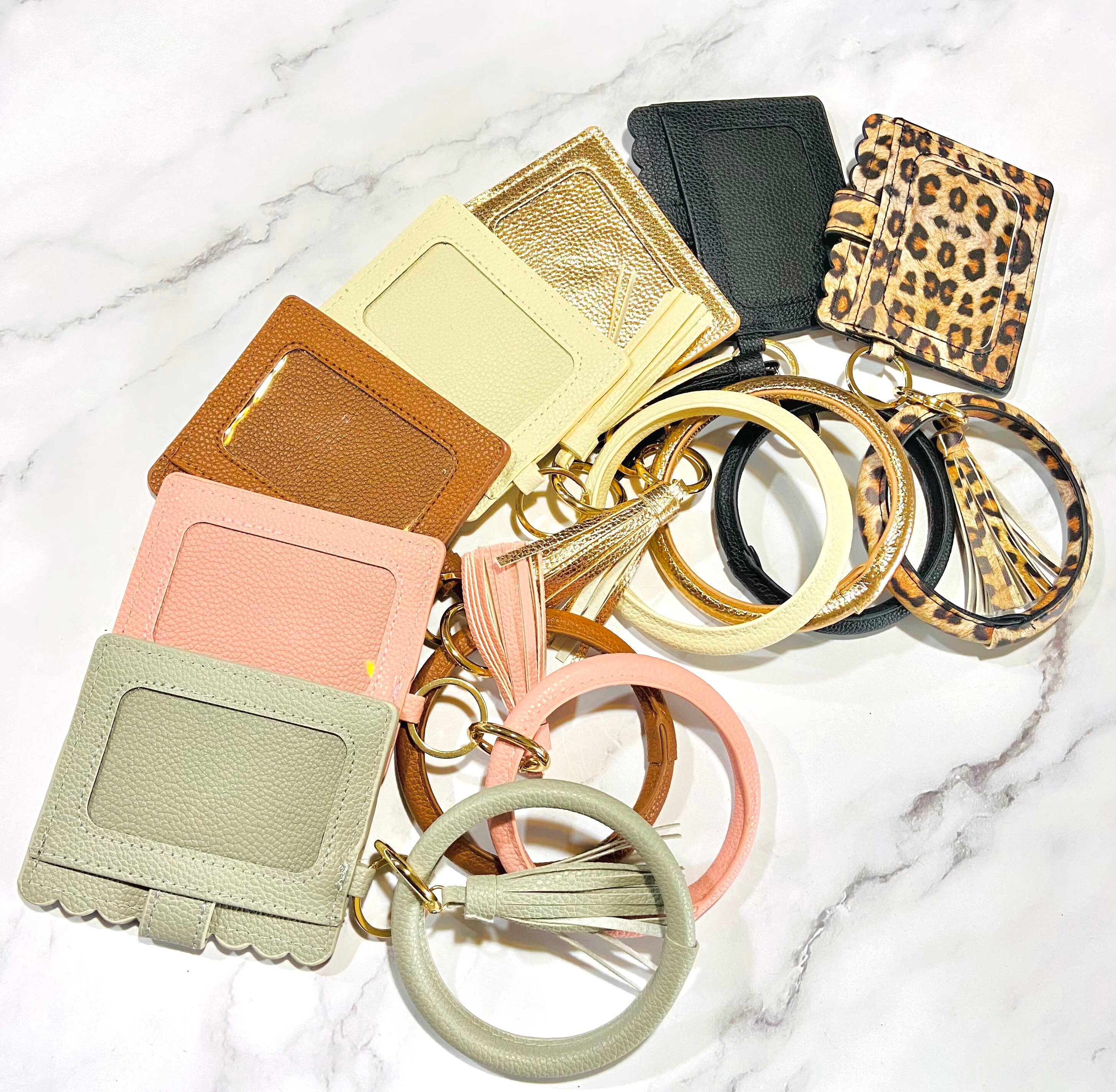 Wristlet Bracelet Keychain Women Pocket Credit Card Holder Etsy