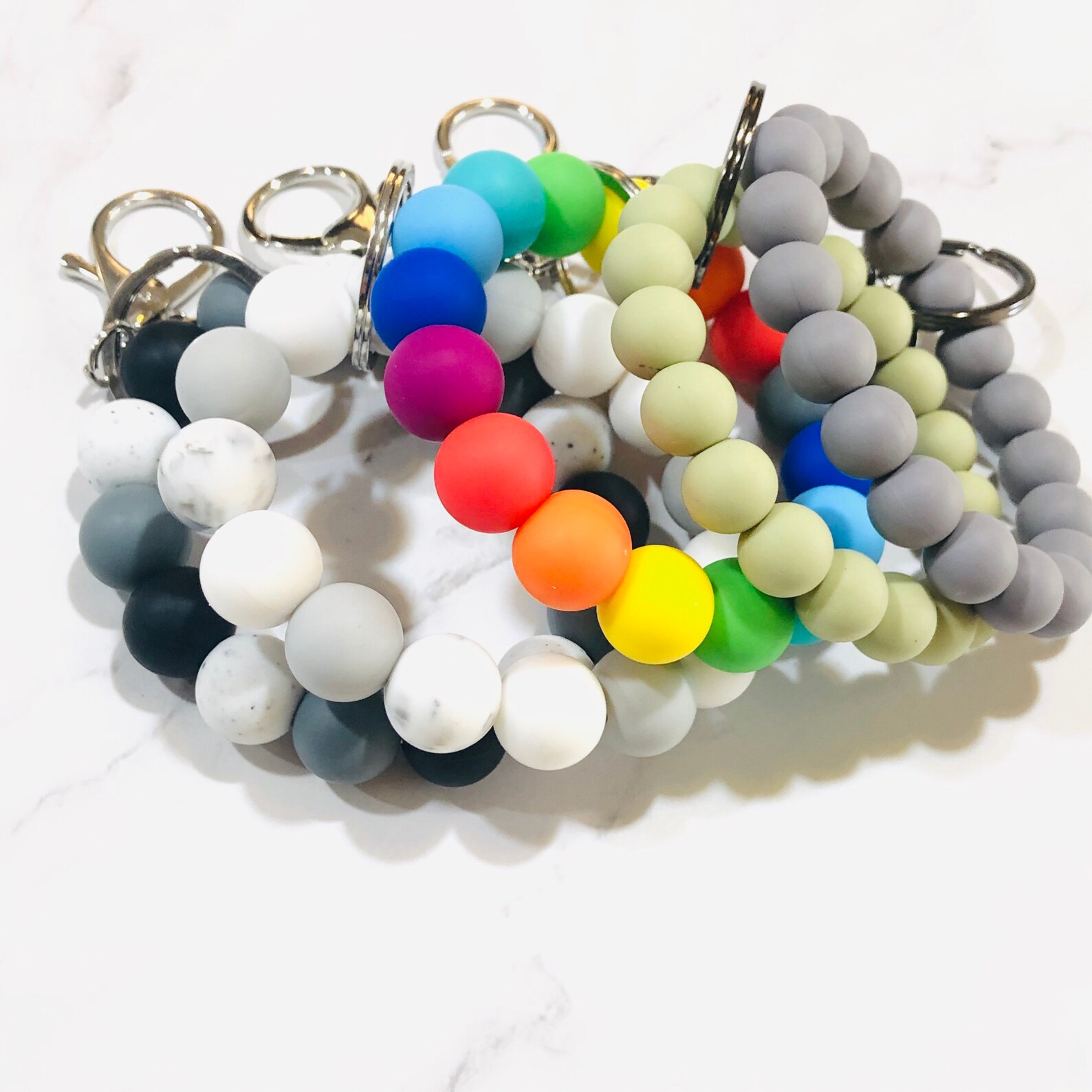 Stretchy Silicone Bracelet Keychain Wristlet Keychain Etsy