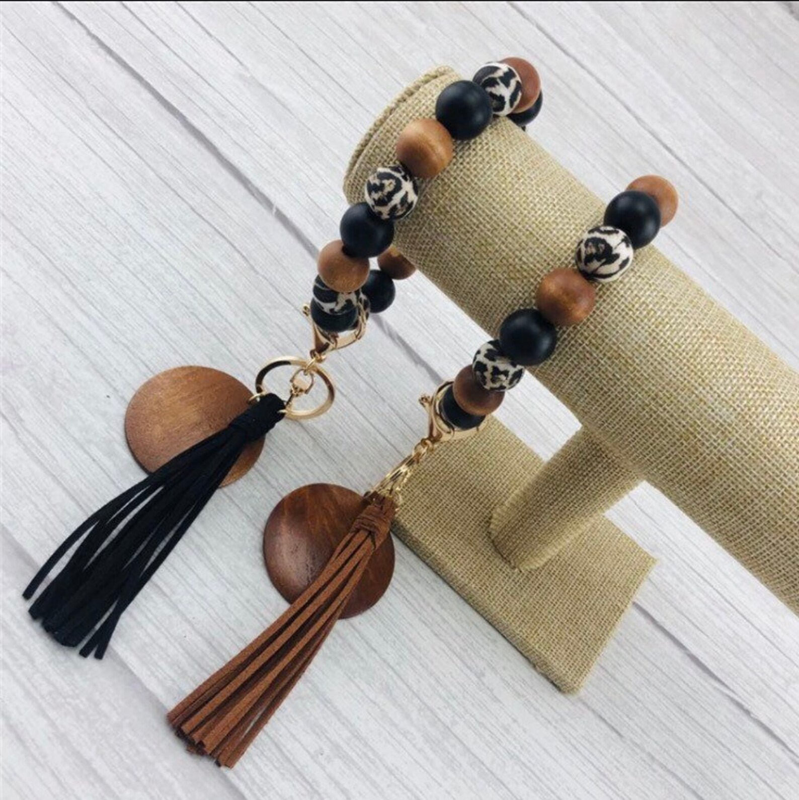 Stretchy Wooden Bangle Wood Key Chain Bracelet Large Wood Etsy