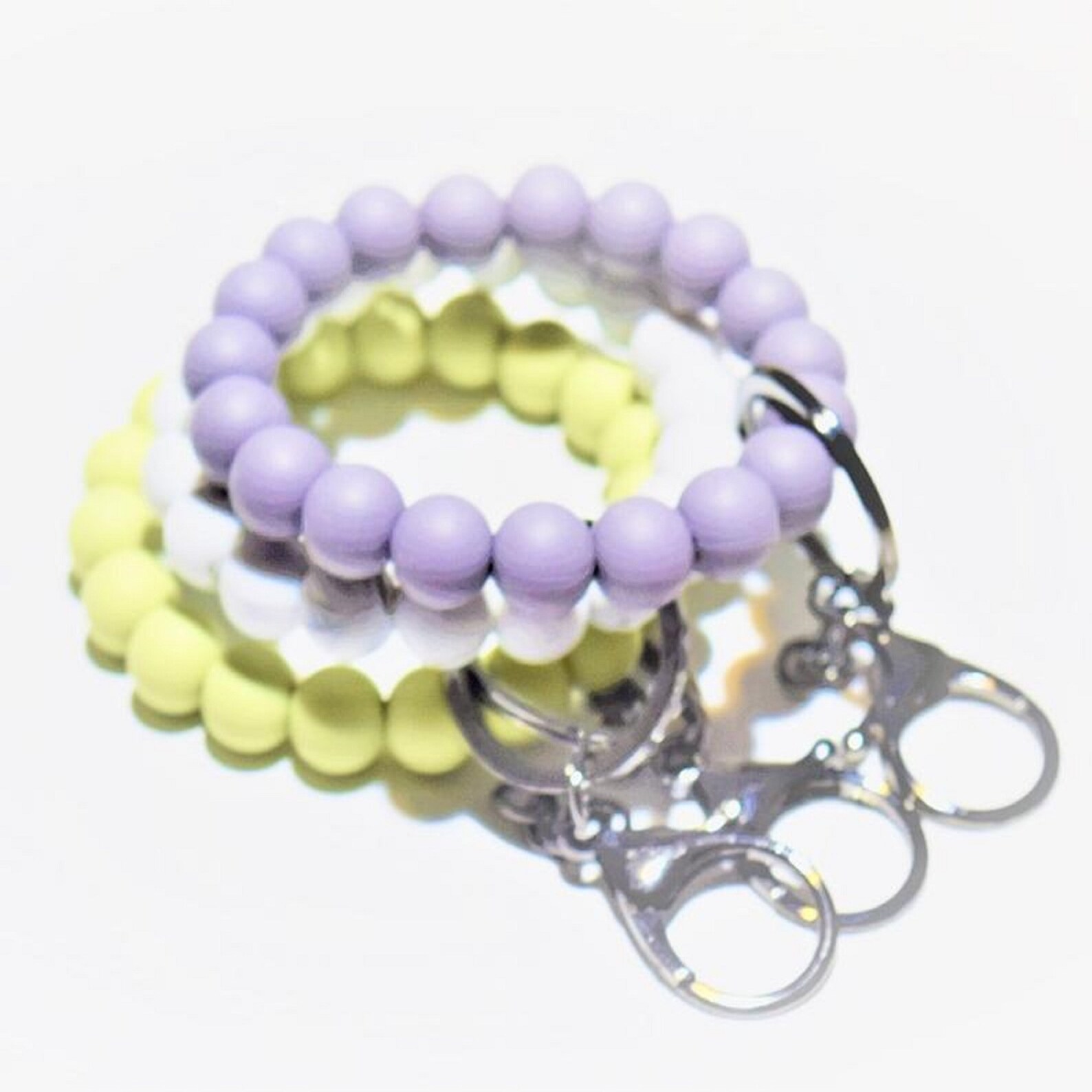 Stretchy Silicone Bracelet Keychain Wristlet Keychain Etsy