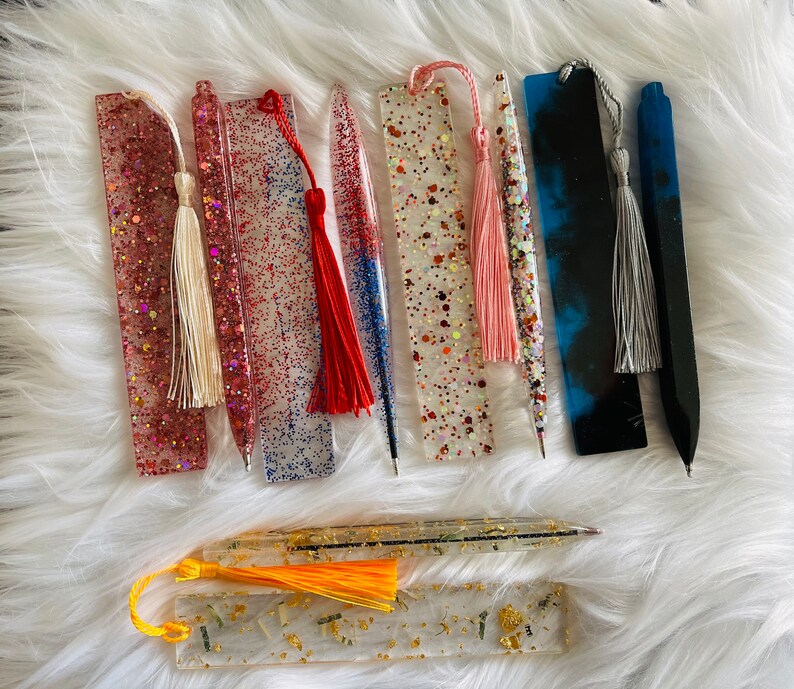 Custom Resin Ink Pen and Bookmark Set Etsy