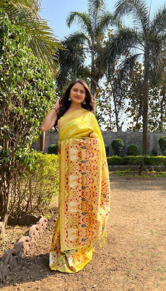 wedding saree Pure soft kanchivaram pethani silk saree and blouse for women designer saree white Saree saree dress traditional saree