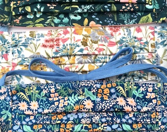 Liberty London Floral Face Mask: Rifle Paper Co Cotton Mask with Ties