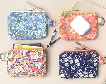 Liberty of London Floral Wallet / Gift Card Case ID Holder / Coin Purse/Air Pod Case / Small Gift for Mom, Co-Worker, BFF /Stocking Stuffer