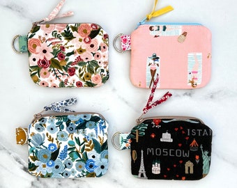 Rifle Paper Co. Fabric Air Pod Case. Spring 2024. Two Sizes. Ear Bud Pouch, Floral Zip Purse ,Mini Wallet,  Gift for Her, Mom, BFF, Travel