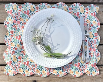 Liberty of London Placemat: Reversible Scallop Edge Tana Lawn Dining Decor
