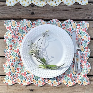 LIBERTY OF LONDON Placemat/ Scallop Edge Reversible Placemat /Tana Lawn/  Dining Decor/ Housewarmimg-Wedding-Shower- Party-Mother's Day Gift
