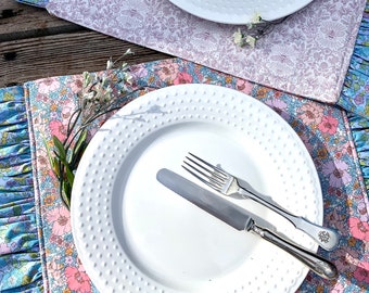 Liberty London Placemat: Ruffle Edge Reversible Tana Lawn Table Mat