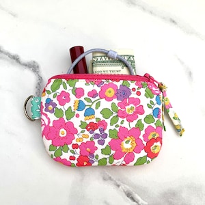 Bolsa de tecido LIBERTY of London/Porta-cartão de identificação/Capa para Air Pod, Porta-moedas floral/Presente de formatura/Lembrancinha para ela, colega de trabalho, mãe, professora, melhor amiga