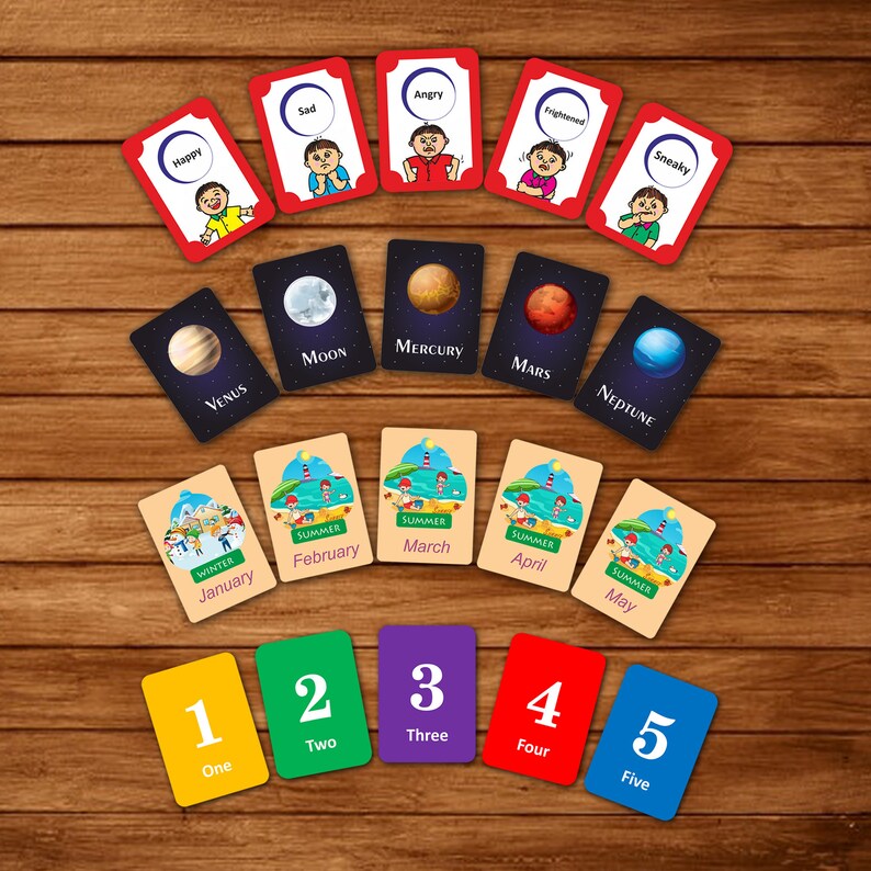 Buy Photojaanic Flashcards for Kids 55 Cards Combo Emotions, Solar