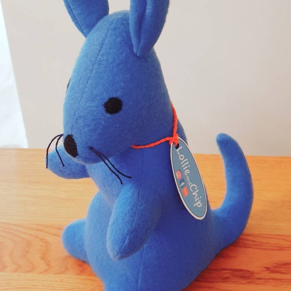 Cute Handmade Blue Kangaroo Toy