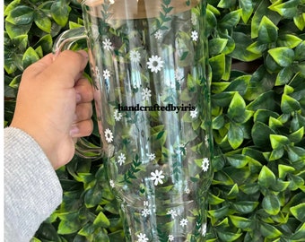 花柄ガラスタンブラー：春の花、40オンス Libbey Glass