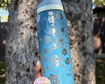 40oz  Engraved Tumbler: Cute Blue Alien / Blue Alien / Alien