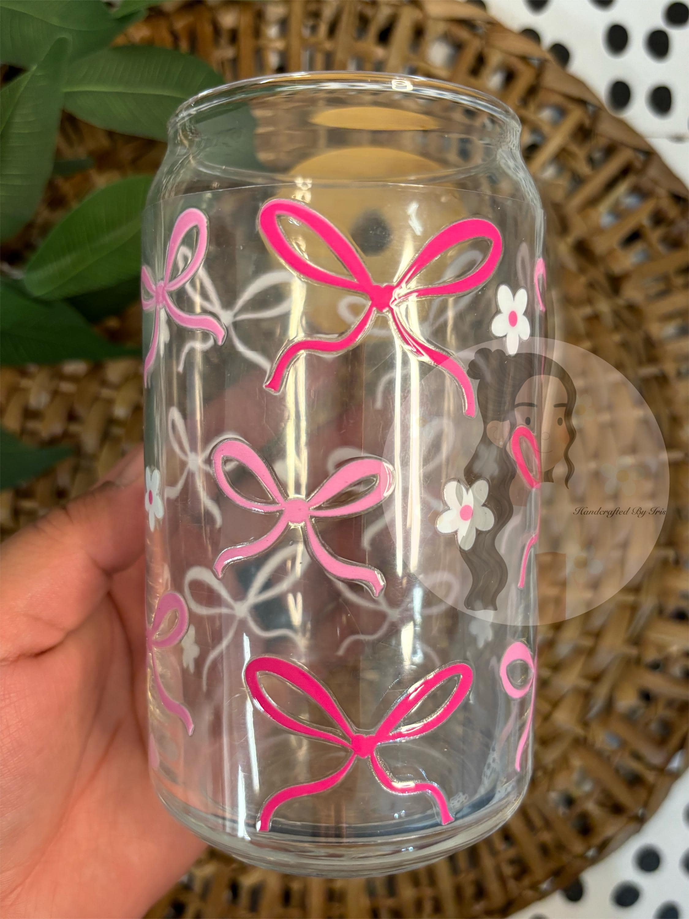 2 Stück 3D-Glasbecher Mit Rosa Schleife: 482 Ml, Mit Deckel & Strohhalm - Süße Tassen Für Mädchen & Frauen